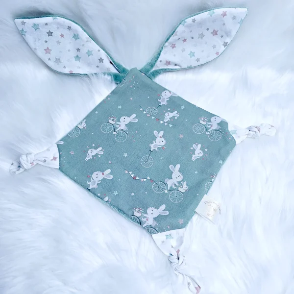 Doudou vert et blanc